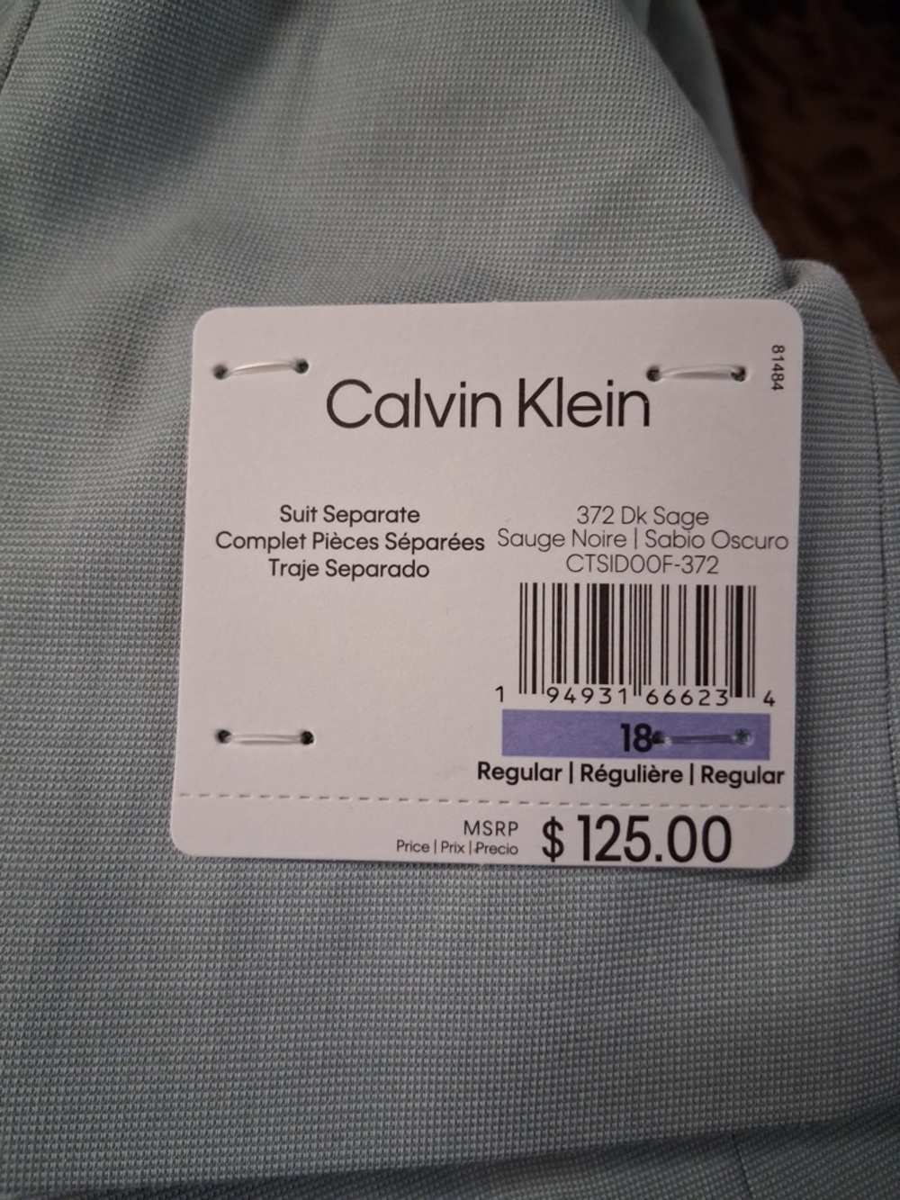 Calvin Klein Boys' Slim-Fit Stretch Suit Jacket -Dark Sage - Picture 10 of 13